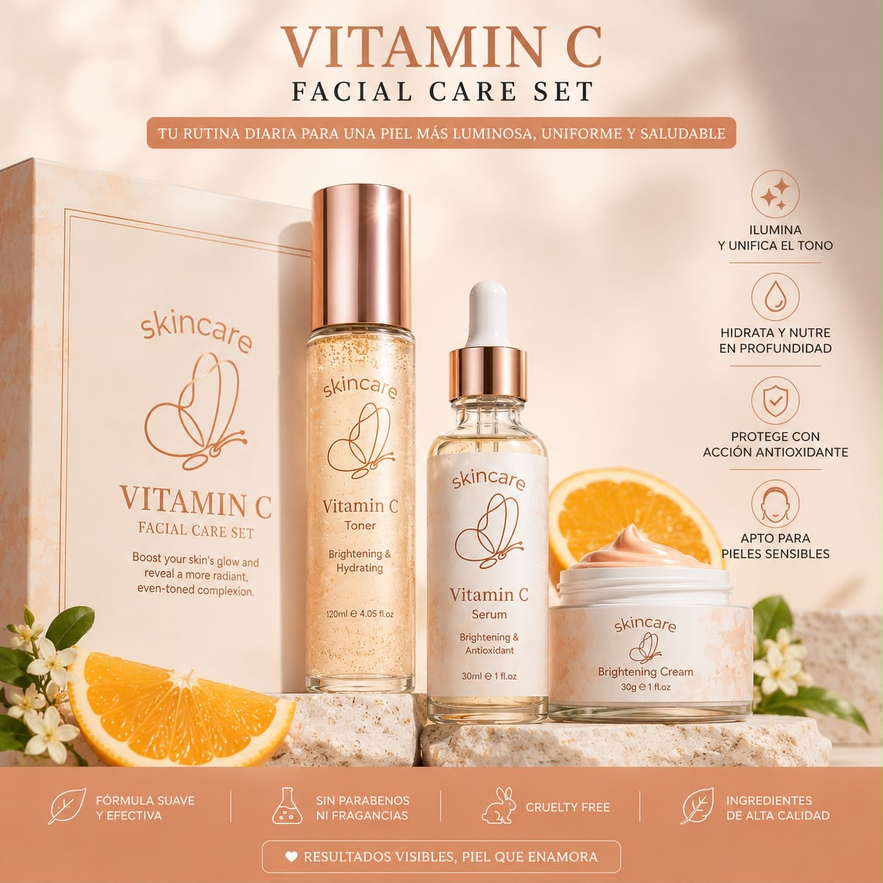 Set facial con Vitamina C