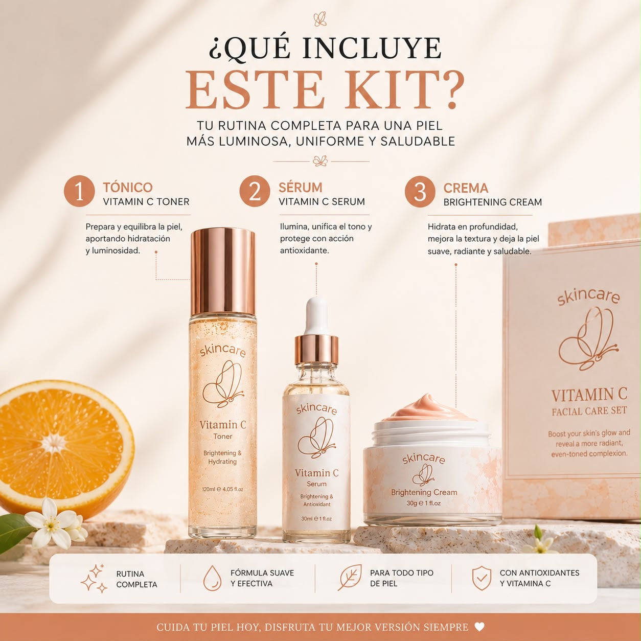 Set facial con Vitamina C